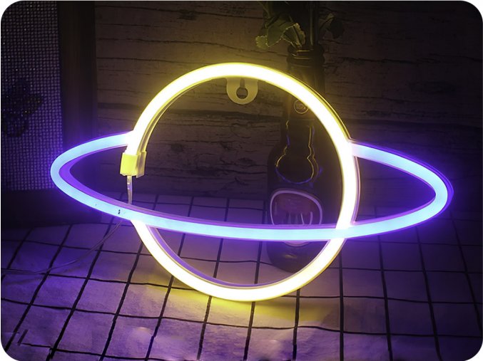 Forever Light Neon LED Dekoration - Saturn, 3xAA/USB [RTV100228]