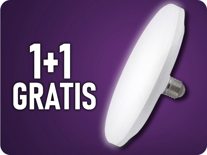 E27 LED-Birne UFO 16W, 3000K, 1+1 gratis!