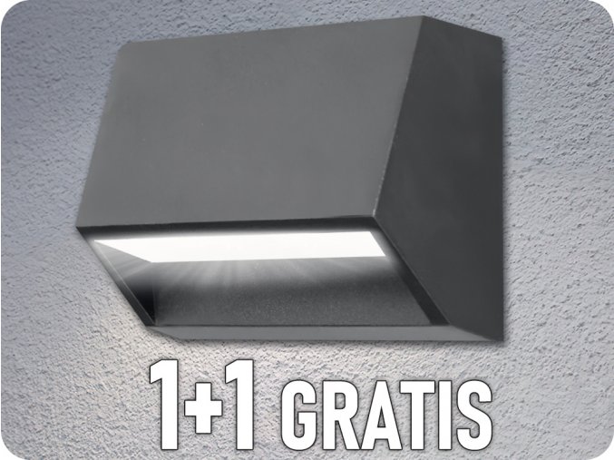 LED-Wandleuchte für den Außenbereich ENYE LED 1,5W, 60lm, IP65, 4000K, grau, 1+1 gratis! [AD-OP-6190L4]