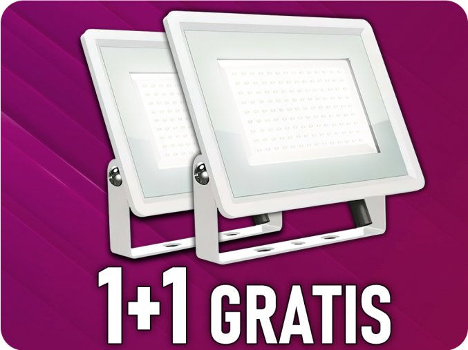 100W LED Flutlicht/Scheinwerfer, 8700lm, Weiß, 1+1 gratis!