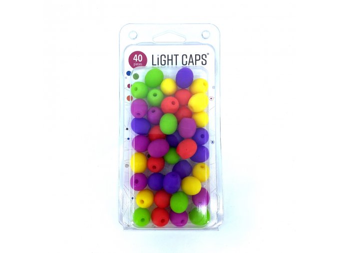 LIGHT CAPS® mix gelb+grün+rot+ 2 Violetttöne, 40 Stück im Paket