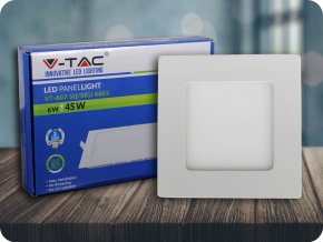 6W LED Premium Panel Einbauleuchte - Quadratisch (Lichtfarbe Kaltweiß)