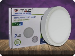 12W LED Oberfläche Panel Einbauleuchte Premium - Rund (Lichtfarbe Kaltweiß)