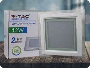12W LED Panel Einbauleuchte Glas - Quadratisch (Lichtfarbe Neutralweiß)