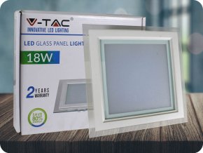 18W LED Panel Einbauleuchte Glas - Quadratisch (Lichtfarbe Neutralweiß)