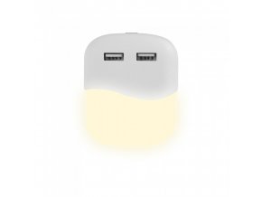 LED Nachtlicht 0.4W (10lm), 2xUSB, quadratisch (Lichtfarbe Neutralweiß 4000K)