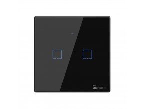 20834 smart 2 switch schwarz wifi rf433 sonoff typ t3eu2c tx 2 kanale 2a max 480 w gehartetes glas