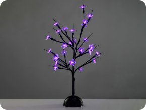LED-Baum auf dem Tisch, Silikonblumen, 3xAA, 25LED, lila licht, IP20 [X1025811]