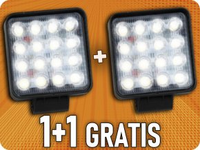 LED Epistar Arbeitsscheinwerfer, eckig, 24W, 2000lm, 12/24V, IP67, 6500K, 1+1 gratis! [L0081-B]