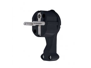 Solight Stecker abgewinkelt, flache Bauform von der Wand, IP20, schwarz [P50-B]