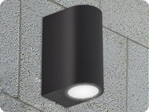 LED-Wandleuchte 2xGU10, IP54, schwarz [SLIP007006]