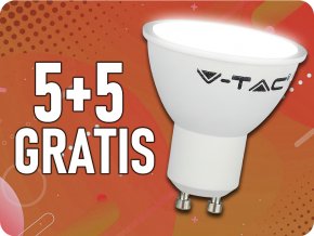 LED-Lampe GU10 4,5W, 400lm, 100°, 5+5 gratis!