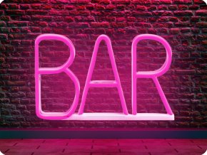 Forever Light Neon LED-Dekoration, BAR, rosa, 3xAA/USB [RTV100301]