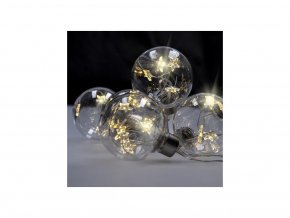 Solight LED-Weihnachtskugelset mit Sternen, Größe. 6cm, 6Stück, 30LED, Timer, Tester, 3xAA [1V229]