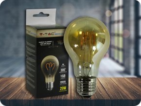 LED Glühbirne - 3W E27 Filament Gold Glas Kurvenform (Lichtfarbe Warmweiß)