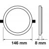 15W LED Trimless Panel Einbauleuchte - Rund (Lichtfarbe Kaltweiß)