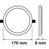 22W LED Trimless Panel Einbauleuchte - Rund (Lichtfarbe Kaltweiß)