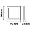 6W LED Oberfläche Panel Einbauleuchte Premium - Quadratisch (Lichtfarbe Kaltweiß)