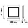 6W+2W LED Oberfläche Panel Einbauleuchte - Quadratisch  EMC+CR80 (Lichtfarbe Kaltweiß)