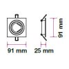 1 x GU10 Gehäuse Quadratisch Aluminium gebürstet (Farba rámiku BrúsenýHliník)