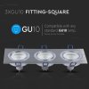 3 x GU10 Gehäuse Quadratisch Aluminium gebürstet