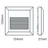 2W LED Stiegenlampe  Gehäuse Quadratisch (Lichtfarbe Warmweiß)