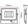 30W LED Flutlicht/Scheinwerfer SMD SAMSUNG CHIP Grau Gehäuse 6400K (Lichtfarbe Kaltweiß)