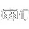 LED rechteckiges Arbeitslicht 18W, 1100LM, 12/24V [L0099]