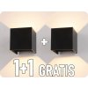 LED-Wandleuchte 5W, 700lm, quadratisch, IP65, schwarz, 1+1 gratis!