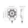 LED-Arbeitsscheinwerfer 20W, 1133lm, quadratisch, 9xLED, 12V/24V [L0177]