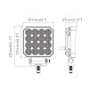 LED-Arbeitsscheinwerfer 25W, 1711lm, quadratisch, 16xLED, 12V/24V [L0178]