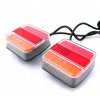 Set LED-Licht 5 Funktionen (Rück-, Brems-, Fahrtrichtungs-, Kennzeichen-, Rückstrahler) 12/24V mit Magneten, Kabeln [L1854]