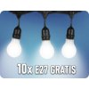 LED-Kettenlicht 5m für 10xE27 + 10x1W Leuchtmittel gratis! [477323]