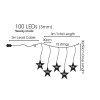 LED-Vorhang Sterne 3m, 10xZweig, 100LED, IP44, kaltweiß [X0610024202]