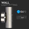 LED-Wandleuchte 2xGU10, UP&DOWN, Edelstahl, IP44/2-PACK!