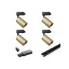 SCHIENENSET 2X1M + 4ST GU10 LAMPEN + ANSCHLÜSSE, EINPHASIG, GOLD [STR-4XGU10-G]