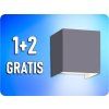 LED-Wandleuchte LEDOM 2x3W, 450lm, IP54, grau, 1+2 gratis!