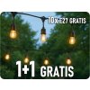 LED-Lichterkette 10m + 10x Lampe E27 1W, 80ml, schwarz, 1+1 gratis! [LG-3/10M/E27/3]