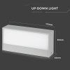 LED-Wandleuchte 9W, 850lm UP&DOWN, grau, IP65/2-PACK!