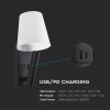 LED-Nachttischlampe, 2W, 60lm, USB/PD, CREE-Chip, schwarz