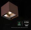 LED-Solarwandleuchte mit PIR-Sensor, 9 W, 800 lm, CCT, IP65, braun-rot, CORTEN