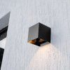 LED-Solarwandleuchte mit PIR-Sensor, 9 W, 800 lm, CCT, IP65, schwarz
