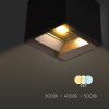 LED-Solarwandleuchte mit PIR-Sensor, 9 W, 800 lm, CCT, IP65, schwarz