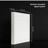 Einbau-LED-Panel mit Netzteil, 12W, 1320lm, Farbwechsel 3000K/4000K/6500K, quadratisch