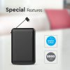 9995 2 5000mah power bank mit led licht display eingebaut kabel schwarz