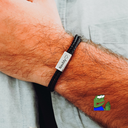 pansky naramek s textem kozeny cerny gravirovani (Kopírovat)