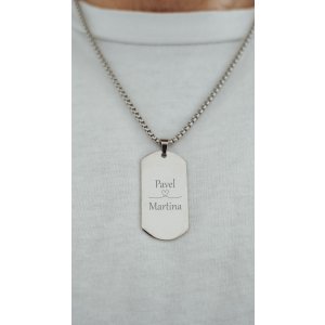 Pánský náhradelník s textem Stamp - stříbrný (ZVOLTE VZHLED PÍSMA: Freestyle, ZVOLTE MOTIV GRAVÍROVÁNÍ: JMÉNA SE SRDCEM)