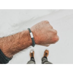 pansky naramek s vlastnim textem sedy