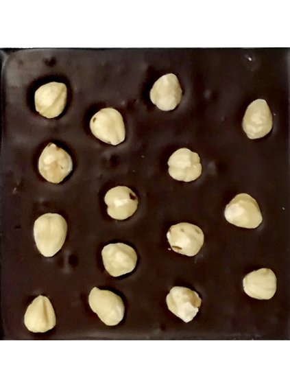 Hořká čokoláda slazená stévií s lískovými ořechy