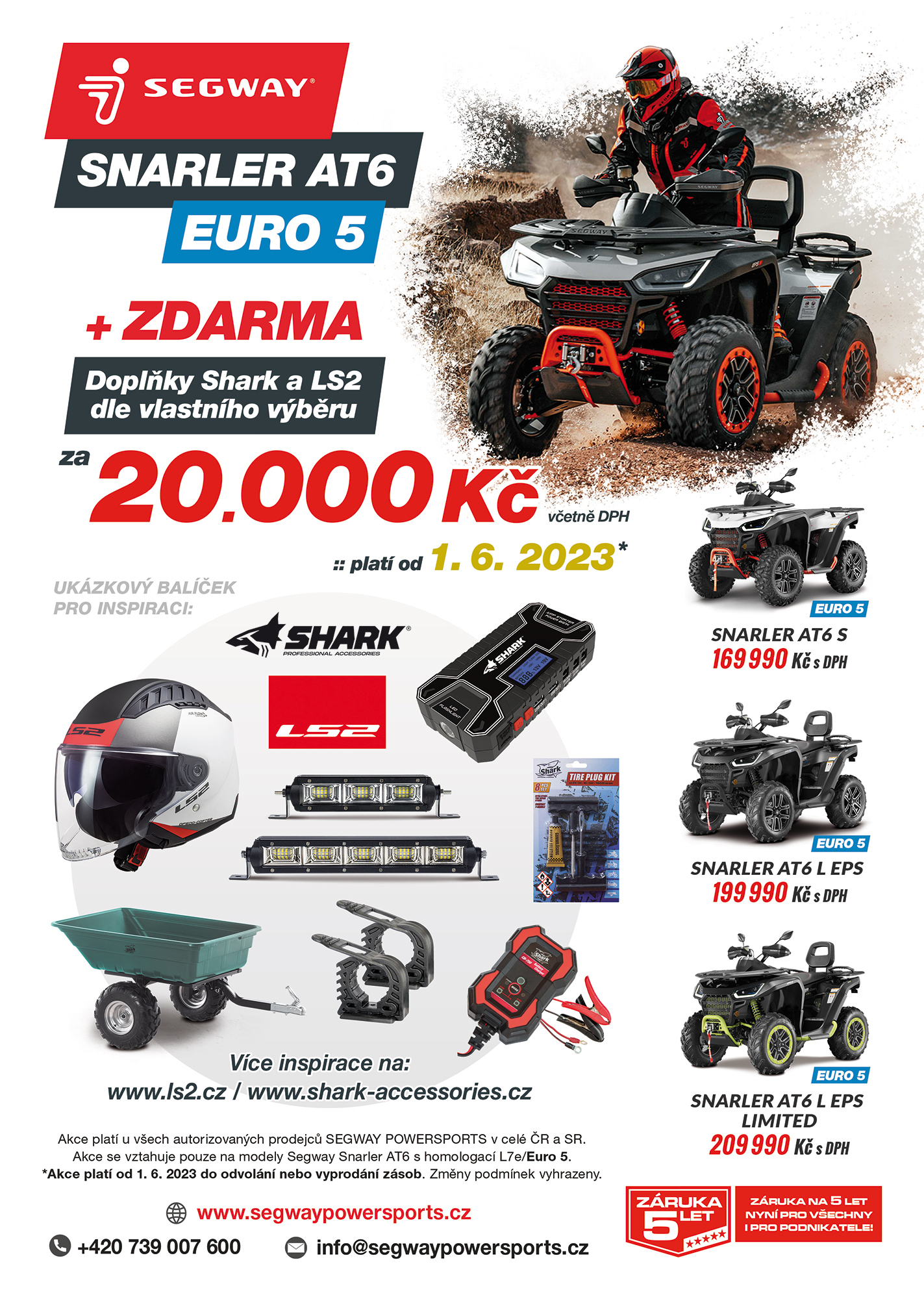 AKCE NA ČTYŘKOLKY SEGWAY Snarler AT6 Euro5 + 20.000,- na doplňky